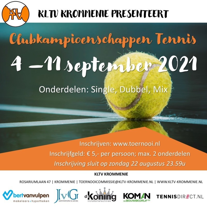 Clubkampioenschappen tennis senioren